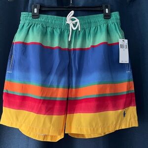 Polo Ralph Lauren swimsuit, size large new with tags side pockets